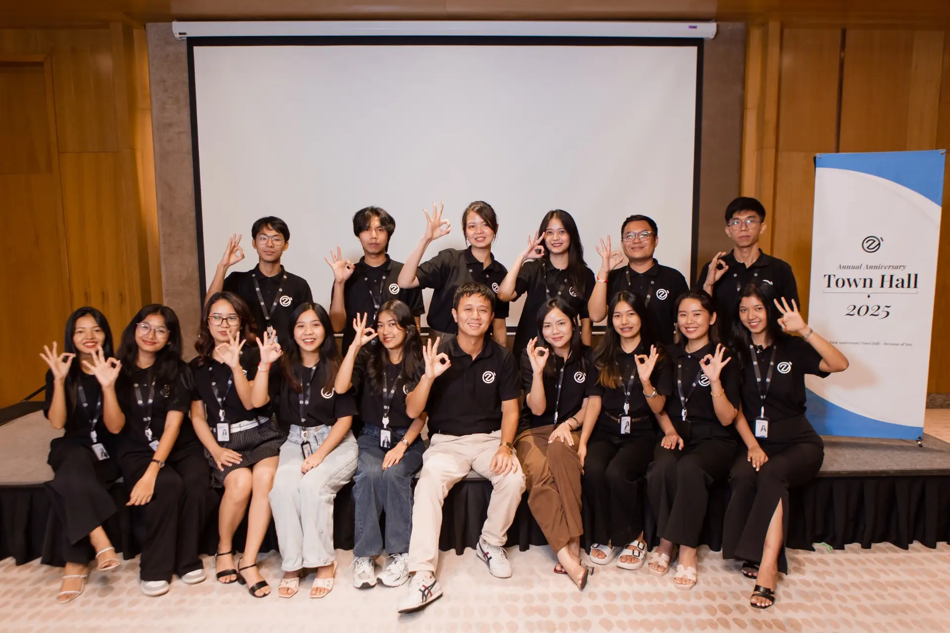 The O' Ze team at the 2025 Annual Anniversary Town Hall in Yangon